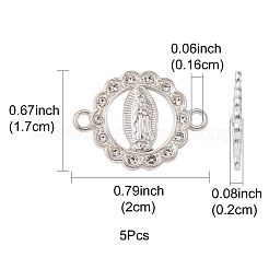 Flat Round Alloy Connector Charms&nbsp;FIND-YW0003-44