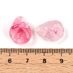 透明なアクリルビーズ  ナゲット  ツートン  ピンク  16.5x13x10mm  穴：1.6mm  約18個/20g&nbsp;X1-TACR-T028-44C