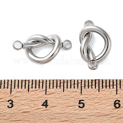 変色しない304ステンレススチールコネクタチャーム  ハートリンク  ステンレス鋼色  9x17x4mm  穴：1.4mm&nbsp;STAS-G338-04P