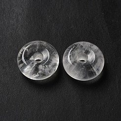 天然水晶ヨーロッパペンダント  ドーナツ/円盤チャーム  大穴ペンダント  16~17x6~7mm  穴：3~3.5mm&nbsp;G-M397-01A