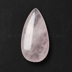天然石ローズクォーツペンダント  ティアドロップチャーム  39~39.5x19~19.5x6.5~7mm  穴：1.2mm&nbsp;G-F731-04H