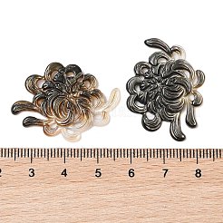 天然の黒リップシェル彫刻カボション  花  24x33.5x2.5mm&nbsp;SSHEL-C012-24A