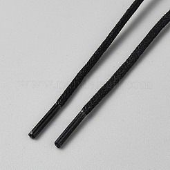 ポリエステル靴紐  ブラック  610x2.5mm&nbsp;AJEW-WH0248-898B