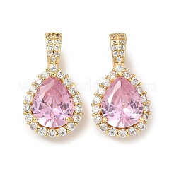 Brass Micro Pave Cubic Zirconia Pendants&nbsp;KK-Z139-09G