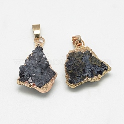 Natural Druzy Agate Pendants&nbsp;G-Q494-76E