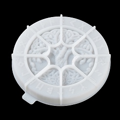 Flat Round with Tree of Life & Runes DIY Wall Decoration Silicone Molds&nbsp;SIL-F007-04