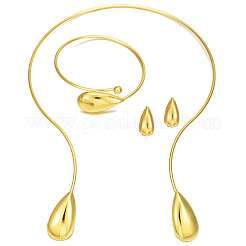 Teardrop Alloy Cuff Bangles & Stud Earrings & Choker Sets&nbsp;FS-WGA2D99-01
