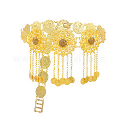 Alloy Light Colorado Topaz Rhinestone Flower Coin Tassel Waist Belly Chains for Beach Bikini&nbsp;FS-WG0FCE9-01