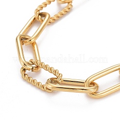Ion Plating(IP) 304 Stainless Steel Paperclip Chain Bracelets&nbsp;BJEW-F412-02G
