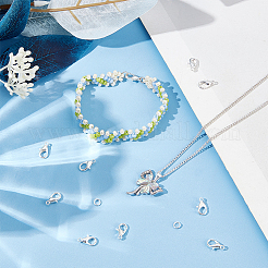 400個の亜鉛合金カニカン  オウムトリガークラスプ  400個の真鍮製丸カン付き  銀  10x6mm  穴：1mm&nbsp;FIND-SP0001-29S