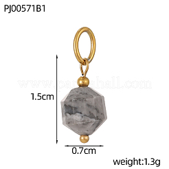 Natural Rose Quartz & Quartz Crystal & Picture Jasper Faceted Bicone Charms&nbsp;G-OY009-87G