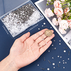 800Pcs 2 Styles  304 Stainless Steel Flat Round Blank Peg Stud Earring Findings&nbsp;FIND-BBC0003-52