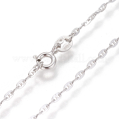 Anti-Tarnish Rhodium Plated 925 Sterling Silver Mariner Link Chain Necklaces&nbsp;STER-L059-10P