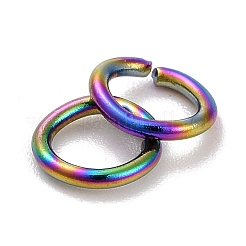 イオンプレーティング（IP）304ステンレス鋼オープン丸カン  ラウンド  虹色  20ゲージ  5x0.8mm  内径：3.4mm&nbsp;STAS-CJC0001-26C