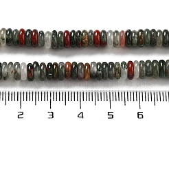 天然のアフリカブラッドストーンビーズ連売り  ロンデル  6~6.5x2~2.5mm  穴：1.2mm  約156~158個/連  15.12~15.20インチ（38.4~38.6cm）&nbsp;G-G084-A05-01