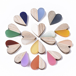 Resin & Wood Two Tone Cabochons&nbsp;RESI-R425-04