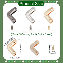 18 Sets 3 Colors Zinc Alloy Purse Decorative Edge Hardware&nbsp;FIND-WR0008-42