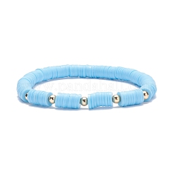 5Pcs 5 Style Polymer Clay Heishi Beaded Stretch Bracelets Set with Star and Dolphin Drop&nbsp;BJEW-JB07539