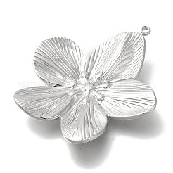 変色防止304ステンレススチールペンダント  花のチャーム  ステンレス鋼色  34x31x4mm  穴：1.4mm&nbsp;STAS-Z092-05P