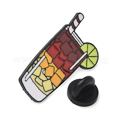冷たい飲み物のエナメルピン  バックパック用合金ラペルピンバック  ミックスカラー  34.5x17.5mm&nbsp;JEWB-B026-02