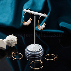 真鍮フープピアス 16個 2サイズ  ゴールドカラー  29.5~34x25~30x5.5mm  ピン：0.6mm  8pcs /サイズ&nbsp;KK-BC0011-07