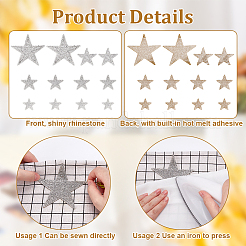 12Pcs 4 Styles Self Adhesive Rhinestone Appliques&nbsp;DIY-FG0008-27