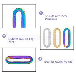 36Pcs 3 Colors 304 Stainless Steel Linking Ring Ion Plating(IP)&nbsp;STAS-DC0014-16