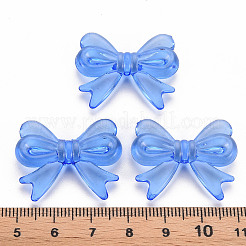 透明なアクリルビーズ  蝶結び  ブルー  23x29.5x6mm  穴：1.6mm  約293個/500g&nbsp;TACR-S154-56B-940