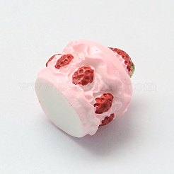 ストロベリーケーキレジンデコデンカボション  ランダムな色のボトム  模造食品  16x15mm  ピンク  16x15mm&nbsp;CRES-R183-05B