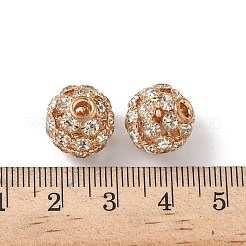 真鍮製のラインストーンビーズ  ラウンド  ライトゴールド  13mm  穴：2.3mm&nbsp;KK-A267-01KCG