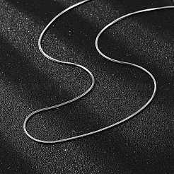 変色しない304ステンレススチールスクエアスネークチェーンネックレス  カニカン付き  ステンレス鋼色  17.7インチ（45cm）  1mm&nbsp;NJEW-P170-01P-05