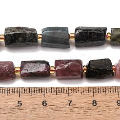天然のマルチカラートルマリンビーズ連売り  コラム  ファセットビーズ  10~11.5x6~7.5x6~7.5mm  穴：1mm  約31個/連  15.59''（39.6センチメートル）&nbsp;G-D110-H02-01