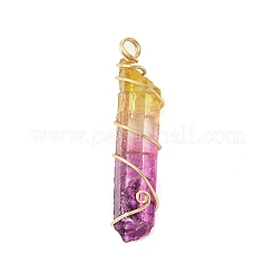 Two Tone Natural Dyed Quartz Pendants&nbsp;PALLOY-JF02800-01