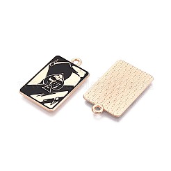 ハロウィーンをテーマにした合金とエナメルのペンダント  ライトゴールド  長方形  26x17x1mm  穴：1.8mm&nbsp;ENAM-T021-30D-02