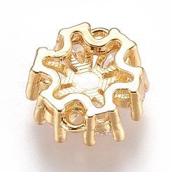 Brass Micro Pave Cubic Zirconia Links&nbsp;ZIRC-F087-05G-RS