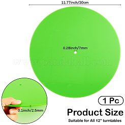 アクリル CD パッド  フラットラウンド  ライムグリーン  300x2.5mm  穴：7mm&nbsp;AJEW-WH20006-231C