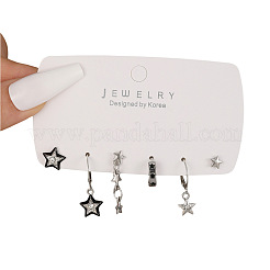 6 Pcs Zinc Alloy & Rhinestone & Enamel Hoop Sets&nbsp;FS-WG08229-01
