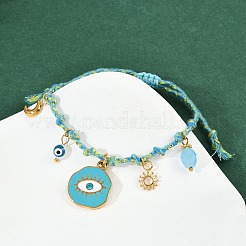304 Stainless Steel Enamel  Charms Bracelets&nbsp;BJEW-C114-12G