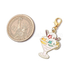 デザート合金エナメルペンダント装飾8個  亜鉛合金カニカン付き  ゴールドカラー  ミックスカラー  29~41mm&nbsp;HJEW-JM03193