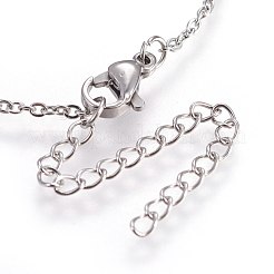 304ステンレススチールマッチスティックペンダントネックレス  エナメル  ミックスカラー  18.1~19.2インチ（46~49cm）&nbsp;NJEW-G321-01
