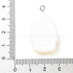 かわいい豚をテーマにした不透明樹脂ペンダント  模造食品  プラチナトーンのアイアンループ付き  アイスクリーム  33x19.5x11mm  穴：2mm&nbsp;RESI-V005-007E