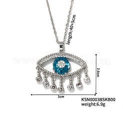 Cute Eye Brass Clear Cubic Zirconia Pendant Necklaces&nbsp;SU9142-1
