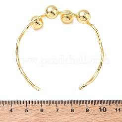 Wave Brass Cuff Bangles&nbsp;BJEW-C157-04G