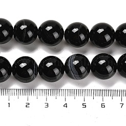 Natural Black Agate Beads Strands&nbsp;G-NH0020-B01-01