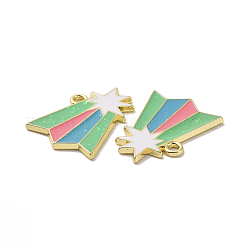 Christmas Theme Rack Plating Alloy Enamel Pendants&nbsp;PALLOY-O109-21LG