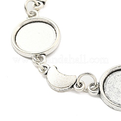 Antique Silver Plated Alloy Link Chain Bracelet Making&nbsp;MAK-K023-02D-AS