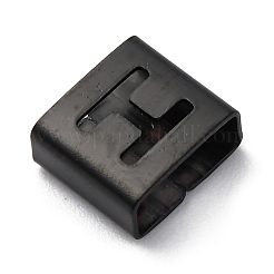 イオンプレーティング（IP）304ステンレススチールスクエアスライドチャーム  ブラック  文字h  9x8x4mm  穴：3.5x8.5mm&nbsp;STAS-L132-04H-B