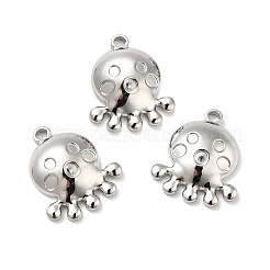 変色しない304ステンレススチールペンダント  タコチャーム  ステンレス鋼色  20x17.5x5mm  穴：2mm&nbsp;LS-STAS-A066-01P