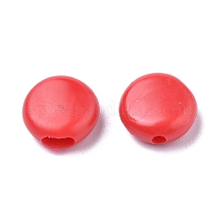 口カバー用PVCプラスチックコードロック  アンチスリップコードバックル  ロープアジャスター  フラットラウンド  レッドオレンジ  10x4mm  穴：1.6mmと1.6x4mm&nbsp;KY-K011-05