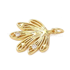 Brass Micro Pave Clear Cubic Zirconia Pendants&nbsp;KK-A273-33G